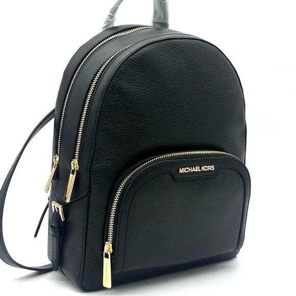 Michael Kors Medium Jaycee Backpack Black/Gold - Picture 5 of 12